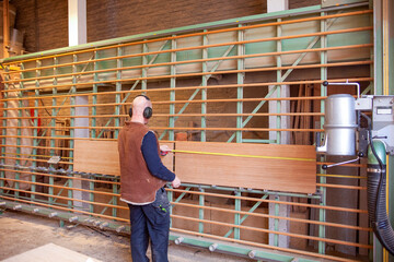 Adjusting large sawing machine