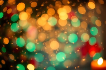 Fototapeta premium Generative AI Abstract Bokeh Lights with Vibrant Circular Light Effects and Warm Color Palette