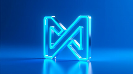 High-impact vector graphic representing the threshold of a new business cycle, featuring a glowing neon gate on an intense, vibrant blue field.