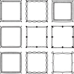 Intricate Decorative Pattern Border Frame Illustration Vector Design Set
