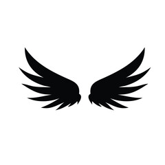 Obraz premium Black Stylized Angel Wings Vector Graphic