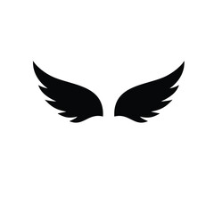 Obraz premium Black Stylized Angel Wings Vector Graphic
