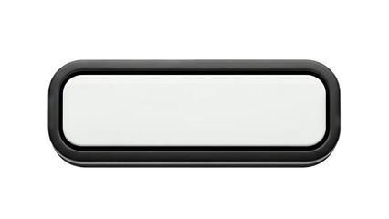 Black Rectangular Button Isolated on White Background