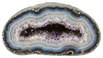 Amethyst Geode Interior Crystals Revealing Purple Sparkle