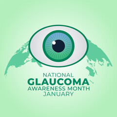 Vector graphic of National Glaucoma Awareness Month for National Glaucoma Awareness Month celebration.