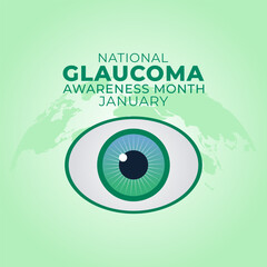 Vector graphic of National Glaucoma Awareness Month for National Glaucoma Awareness Month celebration.