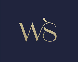 Obraz premium WS letter logo icon design. Classic style luxury initials monogram.