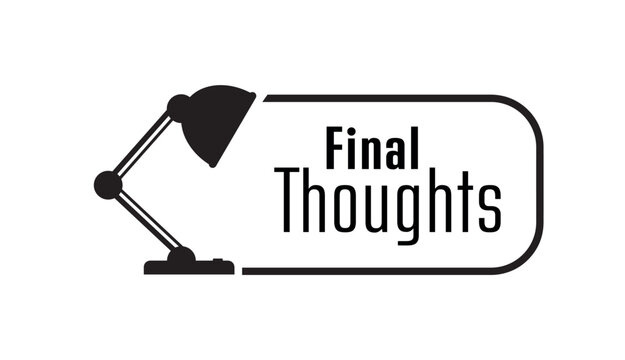 final thoughts sign on white background