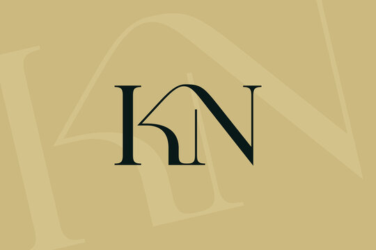 KN or NK letter logo icon design. Classic style luxury initials monogram.