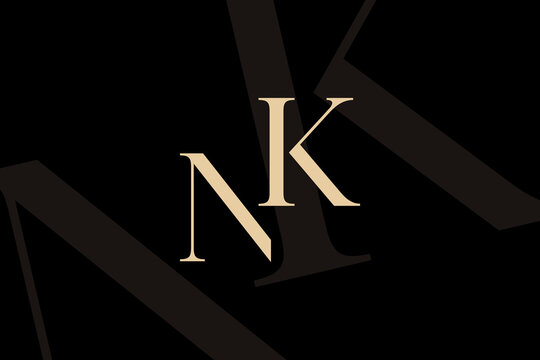 NK or KN letter logo icon design. Classic style luxury initials monogram.