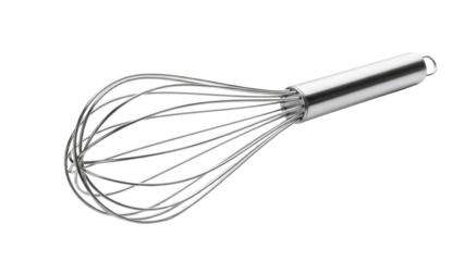 Metal Whisk Tool Isolated on Black Background for Baking Preparation