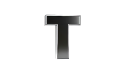 3D Rendered Letter T on White Background