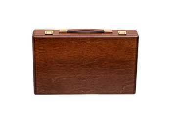 Elegant wooden box with gold latches