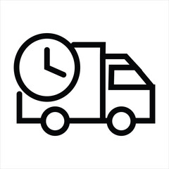 Delivery Truck with Clock Symbolizing Fast Shipping