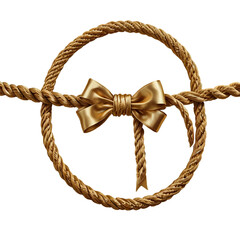 A close-up of a strong brown twisted rope with a tied knot isolated on a white background representing a secure marine connection and strength