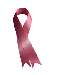 A pink breast cancer awareness ribbon and a red AIDS support symbol are isolated on white as a satin vector illustration for health charity and hope