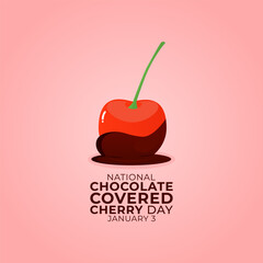 Vector graphic of National Chocolate Covered Cherry Day for National Chocolate Covered Cherry Day celebration.