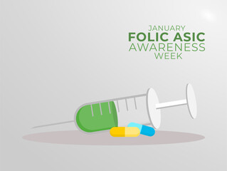 Vector graphic of Folic Acid Awareness Week for Folic Acid Awareness Week celebration.