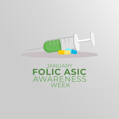 Vector graphic of Folic Acid Awareness Week for Folic Acid Awareness Week celebration.