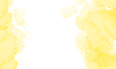 Yellow Watercolor Edge Splash Texture with White Center Abstract Background.