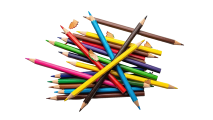 Assorted Colored Pencils Pile Background