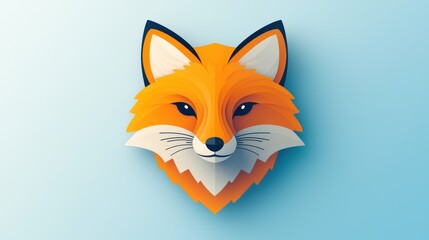 Obraz premium Artistic fox head illustration on light blue background