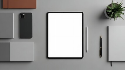 Modern workspace setup with digital tools