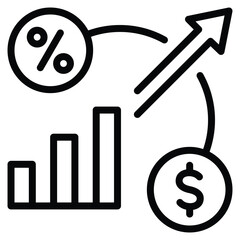 Progressive Rate Taxation Icon Line Vector Illustration