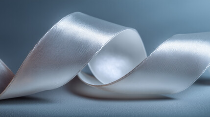 silver ribbon on grey background