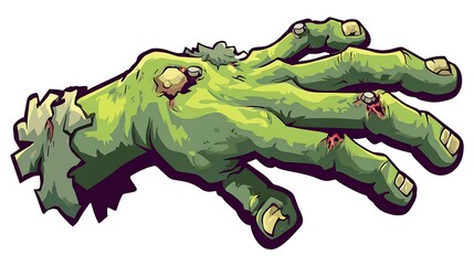 Obraz premium Cartoon zombie hand isolated on the white background 