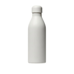 Clean White Water Bottle with Cap Isolated on Black Background
