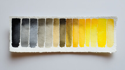 Watercolor Color Palette Swatches on White Background