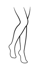 Black outline of female legs without background