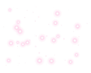 Pink Sparkling Star Bubbles Floating Abstract Magic Effect Isolated On Transparent Background