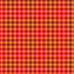 Vibrant orange and red plaid pattern with purple accents
