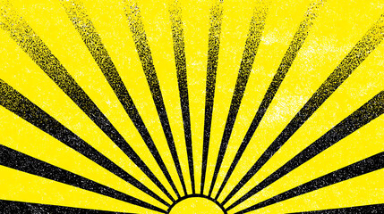 Yellow And Black Textured Sunburst Background radiating
