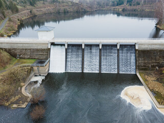 Rappbode Forebay Dam in the Harz Mountains, Germany