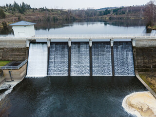 Rappbode Forebay Dam in the Harz Mountains, Germany