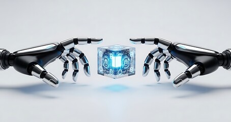 Robotic Hands Craft a Glowing Crystal Core