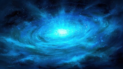 Dynamic blue energy burst as an abstract backdrop with soft gradients