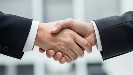 Obraz premium Professional Business Handshake Symbolizing Trust and Partnership