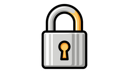 Secure padlock with open shackle in sleek design