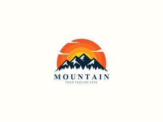 Mountain logo design vector template