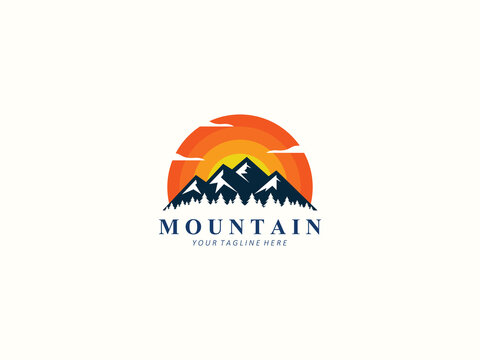 Mountain logo design vector template
