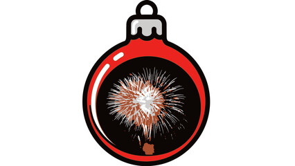 Festive Bauble with Sparkling Fireworks