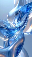 3D Wave for Shiny Blue Background