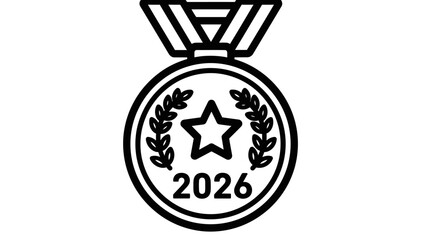 Medal Icon with Star and Laurel Wreath