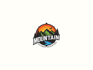 Mountain logo design vector template