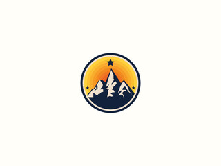 Mountain logo design vector template