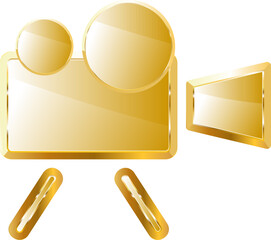 Camera gold icon. Isolated on transparent background.